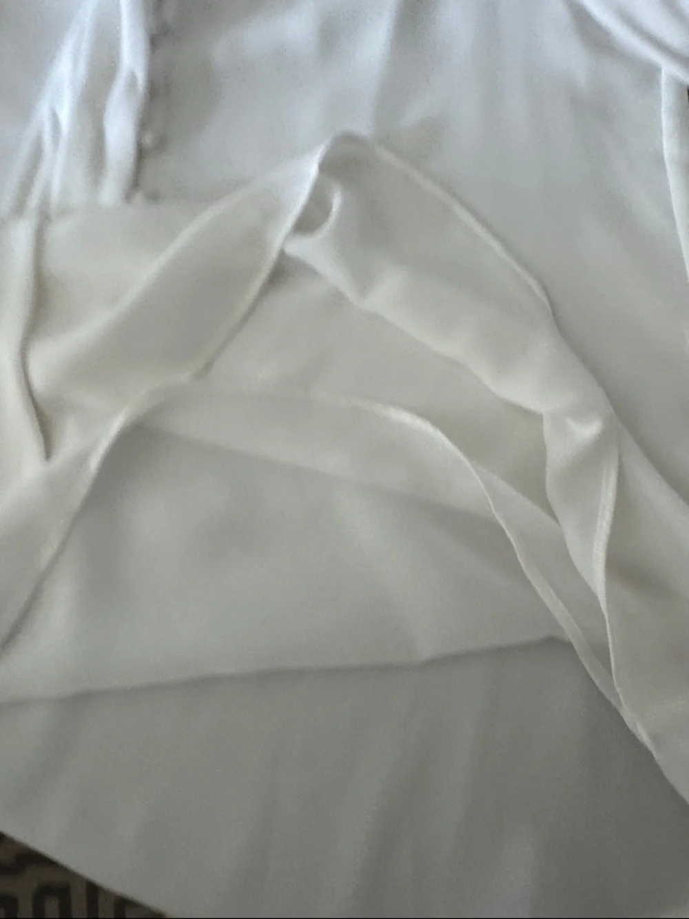 NWOT White House Black Market White Tie-Neck Blouse - Picture 9 of 10